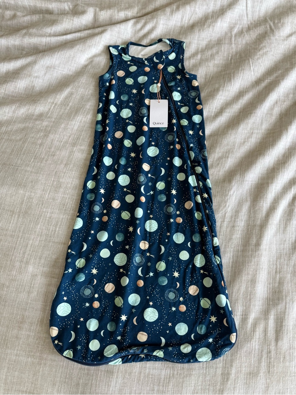 Quince Bamboo baby Sleep Sack Tog 1.0 Navy Planet Pattern, size M (new) - Picture 4 of 6
